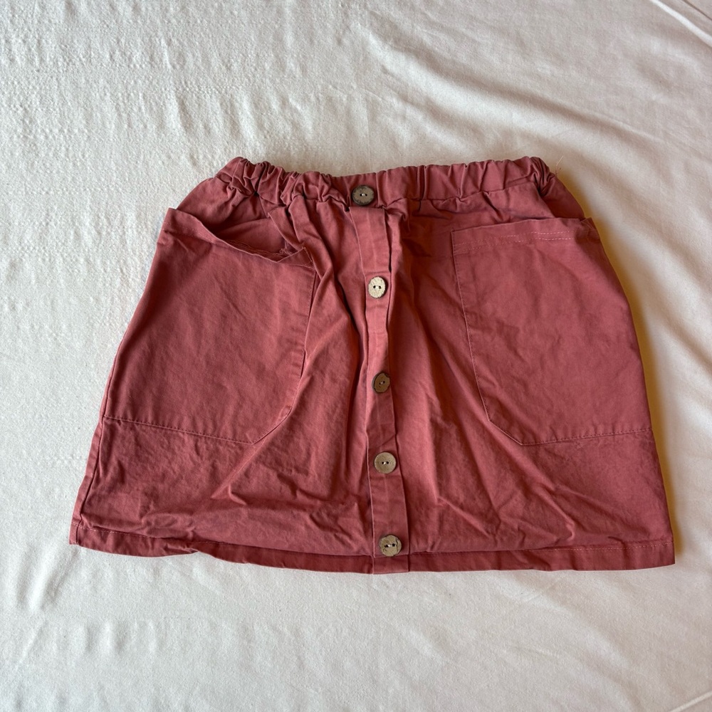 Old Navy Leopard print skirt, Old Navy Waffle Knit Top, Pink Skirt Button front - Picture 10 of 16